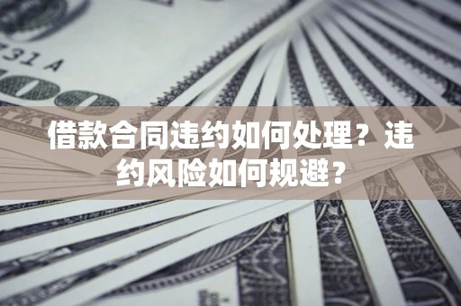 济南借款合同违约如何处理？违约风险如何规避？
